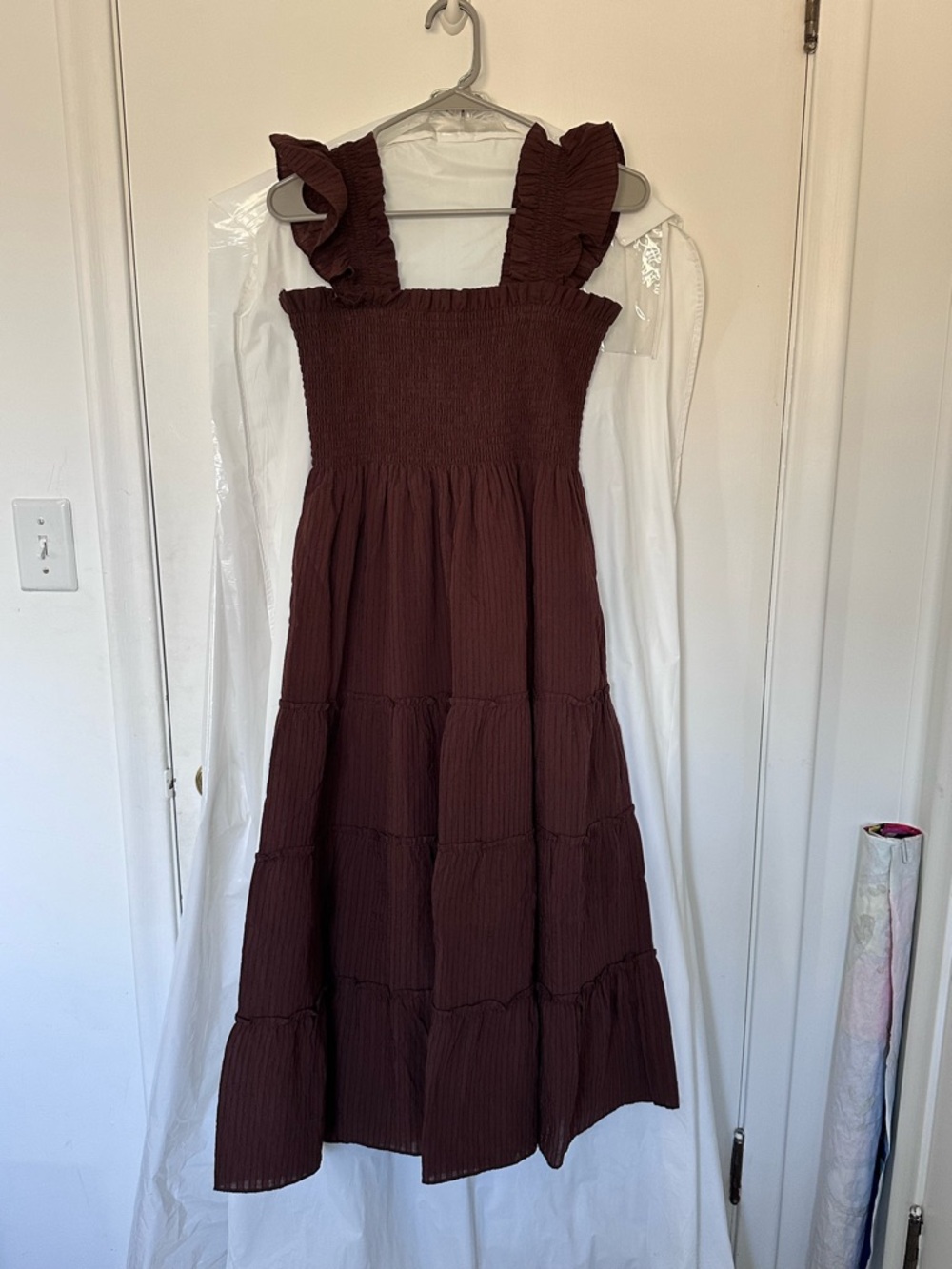 Hill House Ellie Nap Dress- Brown Tonal Seersucker - Picture 3 of 7